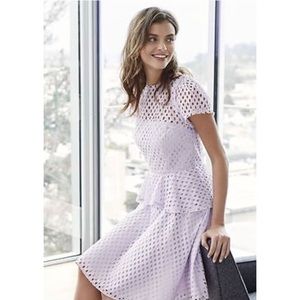 White Banana Republic Geo Lace Peplum Dress